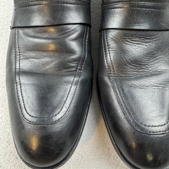 HUGO Hugo Boss Men\'s Black Leather Penny Loafers Dress Shoes Portugal 8.5 main image 4